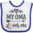 thumbnail image 3 of Inktastic My Oma Loves Me Grandchild Girls Baby Bib, 3 of 4