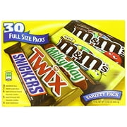 Mars Variety Pack Real Chocolate 30ct Full Size Mixed Singles, 53.66 Ounce