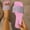 Pink, variant on Womens Pink Sparkly Slide Sandals, Flat Slip-On Glitter Open Toe Casual Summer Beach Pool Shoes,Size 5.5