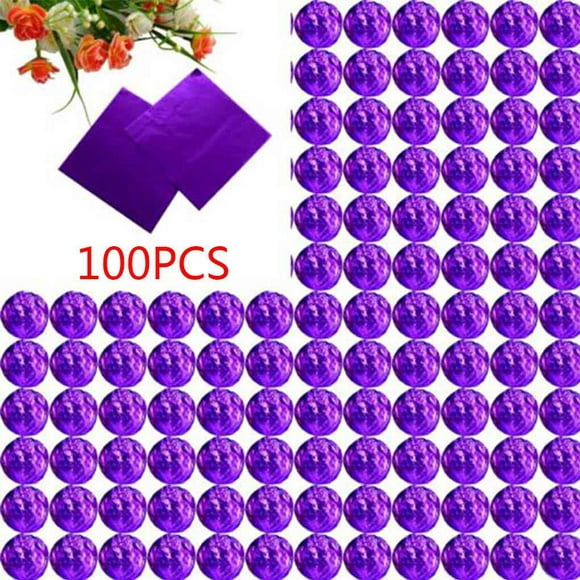 100Pcs Square Aluminum Foil Wrappers Colorful Package For Sweets Wrappers Candy Chocolate Lollipops Wweixi