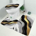 thumbnail image 2 of Black White Gold Marble Pattern Bathroom Rugs Sets 3 Piece,Toilet Cover Set,Absorbent Non Slip Bathroom Mats Sets with U-Shaped Contour Rug Toilet Rug Set, 2 of 5