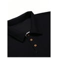 thumbnail image 5 of SANOPY Men's Cropped Long Sleeve Polo Shirts Relaxed Fit Basic Shirt Tops, 5 of 6