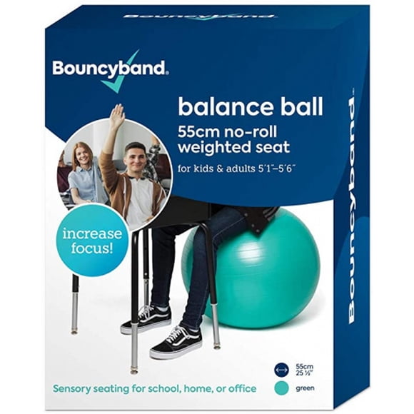(Medium, Green) - Balance Ball - No-Roll Weighted Seat is a Flexible Chair for School, Office or Home (Medium, Green)