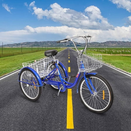 OverPatio Adult Tricycle 7 Speed  26  Three Wheel Bikes  for Seniors  Adults  Women  Men  Blue price history on PriceWatchPro