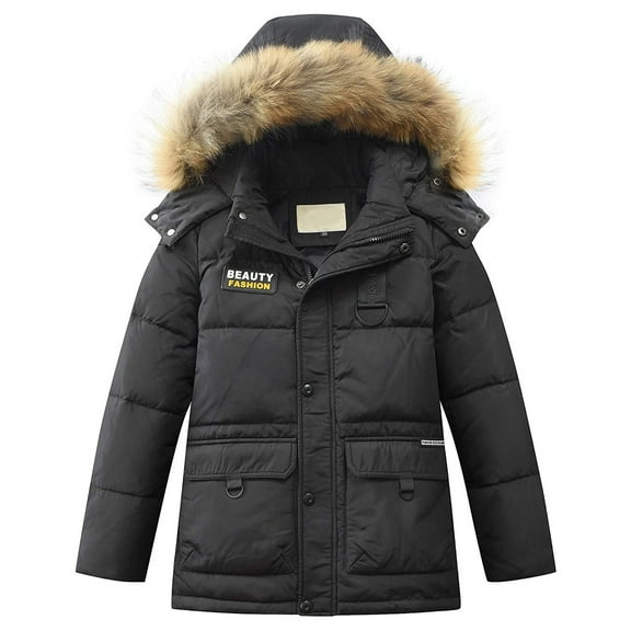 Lindreshi Toddler Boys Clothes Clearance Boys Winter Coat Kids Girls' Boys' Hooded down Winter Warm Jacket Puffers Outerwear