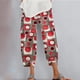 thumbnail image 5 of Pantalones de pana Gibobby para Mujer Retro con Estampado Geométrico Rojo L, 5 of 5