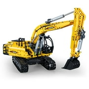 CaDA Excavator Building Set - 1:20 Scale Replica with Realistic Details, Manual and Electric Control, Extendable Features, and Remote-Controlled Functionality