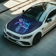 thumbnail image 3 of Uorisanigo Car Hood Cover Waterproof Purple Starry Turtle Car Bonnet Banner Elastic Polyester Automotive Exterior Accessories for Most Sedans SUV Trucks Pickup, 3 of 7