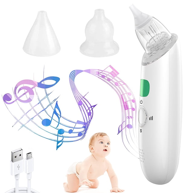 Aspirador Nasal para Bebé Succionador de Nariz con Puntas de Silicona y 3 Intensidades de Succión Ajustables - Limpiador de Nariz Cómodo, Seguro y Silencioso - Diseño Portátil