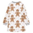 thumbnail image 6 of Girls' long-sleeved dress Cookie Man Snowflake Girls' A-line dress with ribbed cuffs Soft and comfortable, 6 of 6