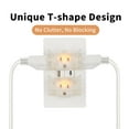 thumbnail image 4 of KitchenKey 3-Outlet Grounding Adapter, Heavy Duty 3 Way Plug Adapter, ETL Listed Grounded Power Tap, 3 Prong Outlet Splitter (Transparent with Light, 2 Pack), 4 of 8