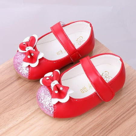 

Toyella 1-3 years old soft sole baby toddler shoes Red 17
