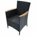 thumbnail image 3 of vidaXL Garden Chairs 2 pcs with Cushions Poly Rattan Black, 3 of 4