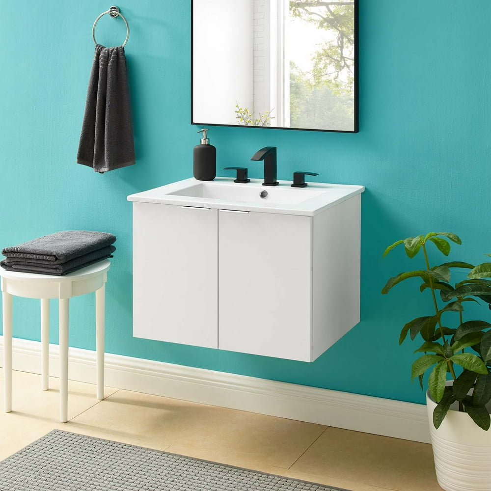 Modway Maybelle 24" WallMount Bathroom Vanity, Multiple Colors