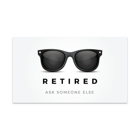Koyal Wholesale Funny Retirement Business Cards, Ask Someone Else Sunglasses Retired, Farewell Office, 100-Pk