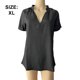 thumbnail image 2 of Dinheiro Camisas de mujer con cuello en V y manga corta de algodón, camisetas básicas, L,, 2 of 7