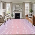 thumbnail image 2 of Area Rug 60×96in, Gradient Pink Purple Waves Floor Carpet Living Room Rug, Summer Ocean Wavy Non-Slip Welcome Mat Indoor Rugs for Bedroom Dining Room, 2 of 9