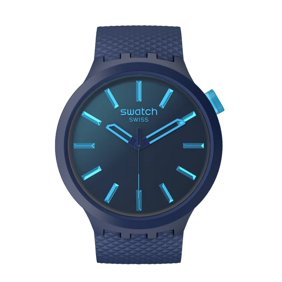 Swatch SB05N113 Unisex Casual Blue Watch Bio-sourced Material Quartz Indigo Glow