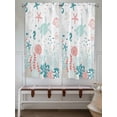 thumbnail image 6 of Living Room Curtains 72 Inches length, Coastal Turtle Window Treatment Curtain Drapes, Teal Green Ocean Coral Starfish Jellyfish Light Filtering Drapes for Bedroom Laundry Room, 52"x72", 2 Panels, 6 of 7