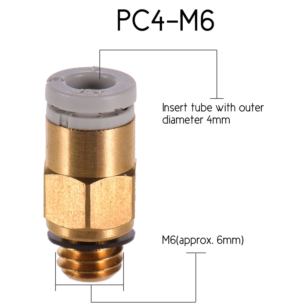 Creality 3D PC4-M 10 Male Straight Pneumatic Tube Push Fitting Connector Z3U1 