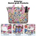 thumbnail image 2 of Tote Bag for Women - Pioneer Flower Shoulder Bag - Large Utility Work Duffle Bag with Zipper Handbag for Travel, Work, Sprots, 2 of 5