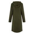 thumbnail image 5 of Baberdicy Women's Long Hooded Zip up Hoodie, Street Style Irregular Hem Fleece Top , Irregular-Hem Hoodie, Longline Zip Sweatshirt, Streetwear Layer Army Green L, 5 of 5