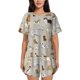 thumbnail image 1 of Balery Dog Animal Conjunto de Pijama para Mujer con Estampado, Dos Piezas de Manga Corta y Shorts, Ropa de Dormir Suave con Cuello Redondo y Bolsillos-3X-Large, 1 of 6