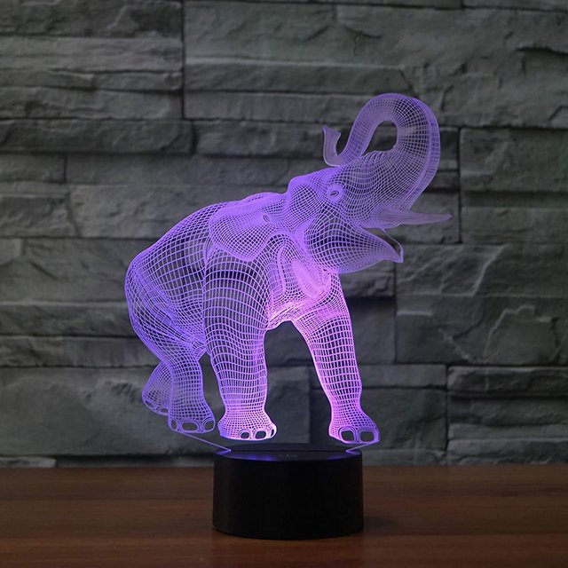 Lámpara Led Elefante 3d Art Deco Lámpara Led 3d Control Remoto 7/16 Colores Cambio Luz Nocturna Alimentado Por Usb Regalo Para Niños Cumpleaños Regalo De Navidad