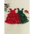 thumbnail image 4 of Jaweiwi Toddler Kids Little Girl Tulle Christmas Dress 12 18 24 Months 2T 3T 4T 5T 6T Star Ball Square Neck Flying Sleeve A-line Layered Princess Dresses Cute Holiday Clothes, 4 of 9