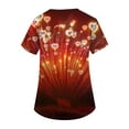 thumbnail image 4 of Garbnen Happy New Year Print Scrubs for Women Plus Size Stretch V Neck Short Sleeve Women's Shirt Xmas Valentine's Day Holiday Prints Nursing Medical Uniform, 4 of 6