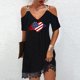 thumbnail image 1 of Puntoco Vestido De Manga Corta Con Cuello En V, Vestido De Fiesta Estampado Sexy Con Hombros Descubiertos Y Manga Corta Con Cuello En V Para Mujer Color Xxl, 1 of 5
