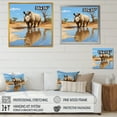 thumbnail image 4 of Designart "Rhinoceros in Africa Majestic Safari Beauty I" Animals Framed Wall Art - Blue Rhinoceros Entryway Framed Wall Art Print, 4 of 6