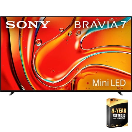Sony BRAVIA 7 K85XR70 85 Inch 4K HDR Smart QLED Mini-LED TV (2024) Bundle with 4 Year CPS Enhanced Protection Pack
