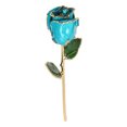 thumbnail image 4 of Rosa bañada en oro de 24 quilates Sincero decorativa con soporte azul cielo, 4 of 10