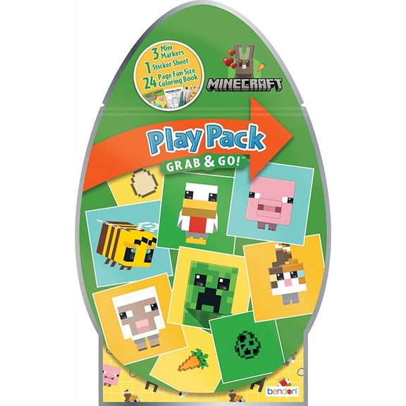 Minecraft Easter Activity Play Pack with Coloring Book and Mini Markers, Paperback by Bendon
