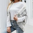 thumbnail image 4 of Vedolay Tops Womens Casual Puff Long Sleeve Open Front Work Office Fashion Jacket,White One Size, 4 of 5