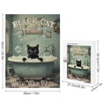 thumbnail image 2 of 500 Piece Jigsaw Puzzle 15" x 21" Finished Size Black Cat Wash Your Paws Artwork - Wood Puzzles - Family Activity Games Home Decor Wall Art - Wooden Puzzles, 2 of 8