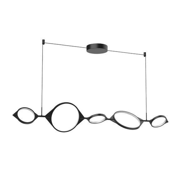 Kuzco Lighting - Serif - 56.13 Inch 35W 1 LED Island   Black Finish with Frosted