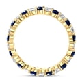 thumbnail image 3 of Pompeii 1 cttw Blue Sapphire Diamond Wedding Eternity Ring 10k Yellow Gold (G/H,I1-I2), 3 of 6