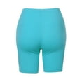 thumbnail image 3 of A2Y Women's Basic Solid Premium Cotton Mid Thigh High Rise Biker Bermuda Shorts Ice Blue 5XL, 3 of 5