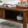 thumbnail image 3 of Mid century modern fluted coffee table with storage sliding door for living room adds vintage charm and functionality, 3 of 5