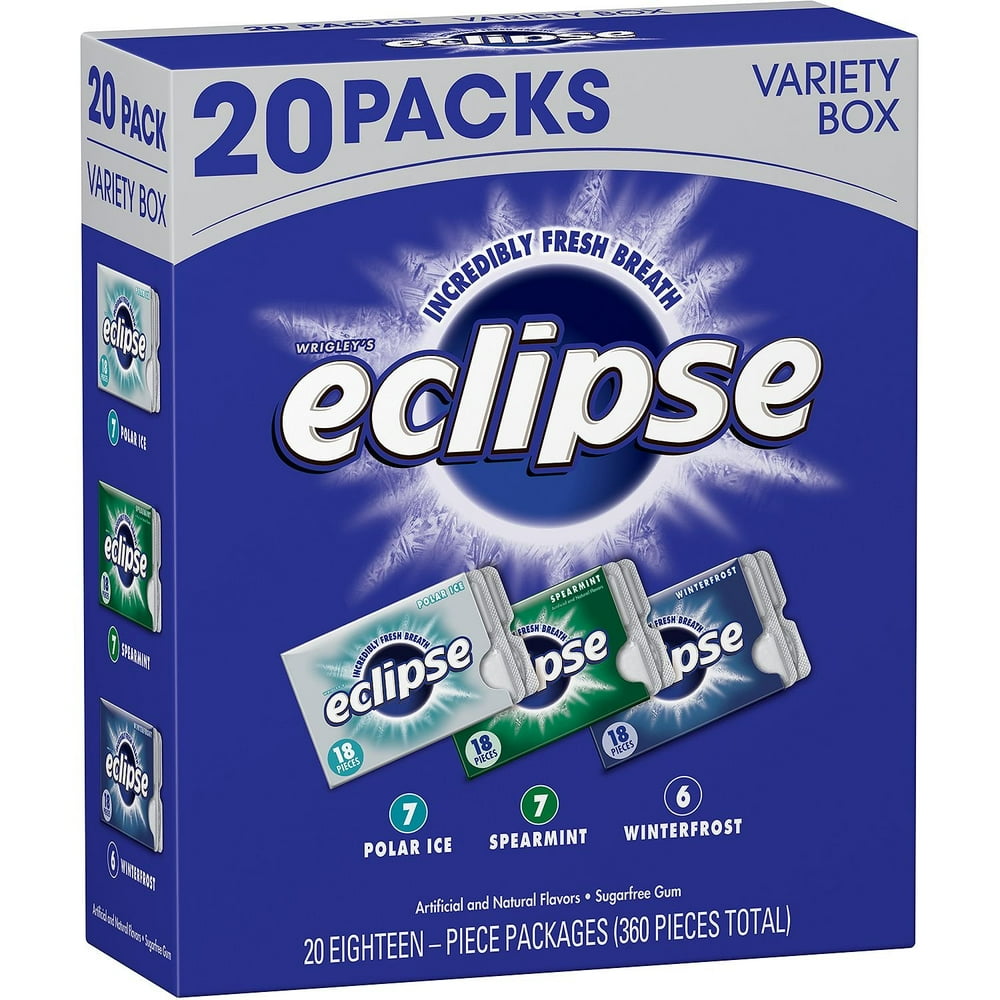 Wrigley's Eclipse Sugarfree Gum Variety Box, 20 packs