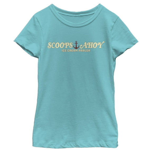 Netflix Girl's Stranger Things Scoops Ahoy Nautical Logo Graphic T-Shirt