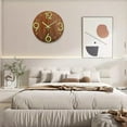 thumbnail image 7 of Shenbbrba 12 inch Luminous Wooden Round Silent Non-Ticking Quartz Wall Clocks, Large Numbers and Hands, Easy to Read Both Day and Night, 7 of 7
