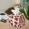 thumbnail image 5 of Psesaysky Waterproof Tissue Box Cover Square with Poinsettia Flower, PU Leather Tissue Box Holders ,Facial Paper Organizer Dispenser for Bathroom, Car, Office, 5.1"X5.1"X5.5", 5 of 7