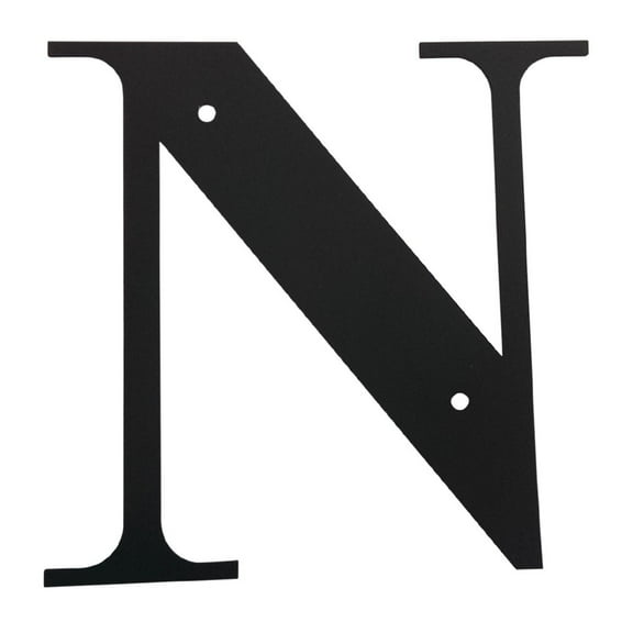 Wall Decor with Metal Crafted Letter N, Small, Black
