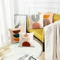 thumbnail image 2 of Mid Century Bohemian Throw Pillow Covers 18X18 Inches Home Decor Set of 4 Pillow Cases Decorative for Bed Sofa Cushion Couch Outdoor abstract color sun and moon Pillowcases, 2 of 6