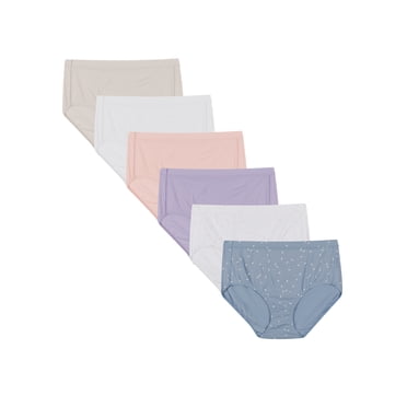 Hanes Pure Comfort Women’s Briefs Underwear, 100% Organic Cotton, Assorted Colors, 6-Pack