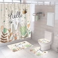 thumbnail image 4 of Bless international Juego de cortinas de ducha con mapa del mundo, cortina de ducha rosa de Hello Kitty, juego de 4 piezas, 4 of 4