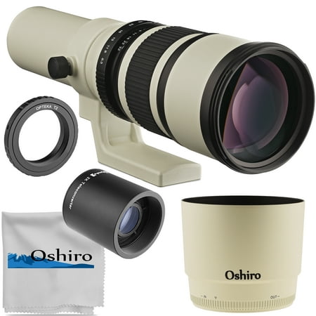 Oshiro 500mm f/6.3 (with 2X- 1000mm) Manual Telephoto Lens for Nikon 1-Mount J5, J4, J3, J2, J1, V3, V2, V1, S2, S1, AW1 Mirrorless Digital Cameras